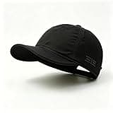 VixuLtc Foldable Reflective Packable Black Baseball Hat, Lightweight Breathable Adjustable Dad Hat, Sports Accessories for Mountaineering, Cycling, Running, Golf and Marathons