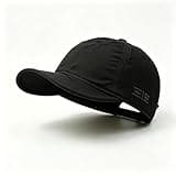 VixuLtc Foldable Reflective Packable Black Baseball Hat, Lightweight Breathable Adjustable Dad Hat, Sports Accessories for Mountaineering, Cycling, Running, Golf and Marathons