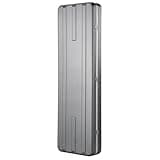 YJSPSSW Electric Bass Guitar Hard Case, ABS Molded Hardshell Case Grayish Blue with Plush Interior, Latches & Handle for Standard Bass