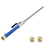 High Pressure Power Washer Attachment Wand, Hydro Jet Water Hose Nozzle,Watering Sprayer Cleaning Tool, Wand Lance for Gutter Patio Car Pet Window Glass Blue