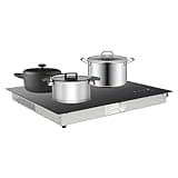 24 Inch Electric Cooktop, 3 Burner Ceramic Stove Top 110V with Touch Control, Electric Ceramic Cooktop 9 Heating Levels, Safety Lock & Timer,Countertop/Built-in Stove Top for Kitchens Cabins Hotels