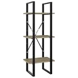 KGHFDVB 3-Tier Book Cabinet Sonoma Oak 15.7x11.8x41.3 Inches Engineered Wood Bookshelf for Home Office, Small Bookcase with 3 Shelves for Books and Decor
