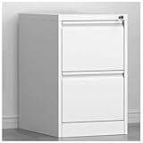 UYCVT Steel Lockable Vertical Filing Cabinet with Industrial D Chest Home Office Organizer and Tool Storage Box-White-46×62×73cm
