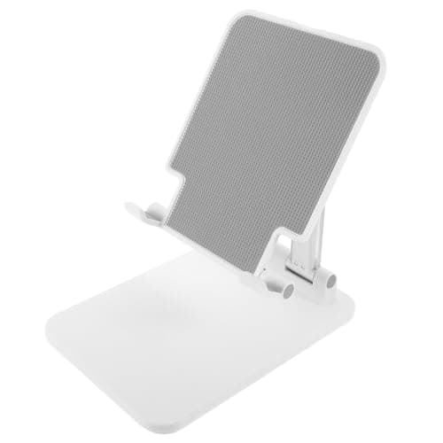 Operitacx Foldable Desktop Tablet Stand with Dual-Joint Aluminum Alloy for Home Office, Pearl White Portable Holder Compatible with Tablet and Mobile Devices