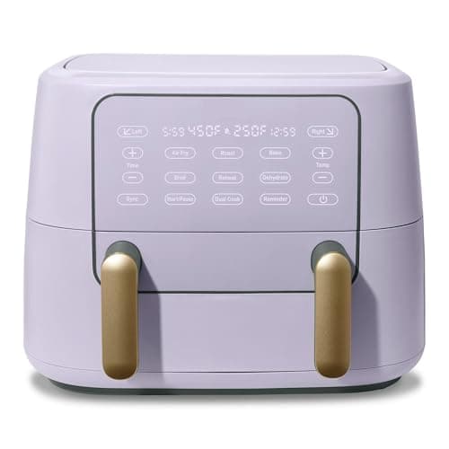 Dual Air Fryer 9 Qt with 2 Baskets & Touchscreen – Large Capacity Air Fryer with Sync Cooking, Fast Even Crisping, Easy Clean, Perfect for Family Meals (Lavender)