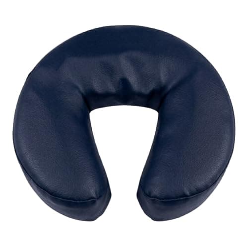 South Beach Leather Men's Travel Neck Pillow Cushion - Universal Crescent Headrest Pillow - Neck Head Cushion for Massage Chairs Spa Bed (Navy Blue, One Size)