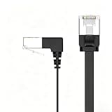 SHSJYA Right Angle Cat6 Ethernet Cable, 90° Elbow Gigabit Cable, Flexible RJ45 Network Wire for Narrow Space, Home Office and Gaming Console Connection (Upward Bend,10M)