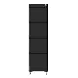 LANSEISTENJI Heavy Duty Rolling Metal Vertical File Cabinet with Lock, Mobile Storage Cabinet Fits A4, Letter & Legal Files for Home Office (Black, 5)