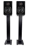 Rockville APM6B V2 Bundle: Pair 6.5-in 400W Peak/100W RMS Active Powered Studio Monitor Speakers-Black, Pair of RHTSB 36-in Bookshelf Speaker Stands, 2-Items