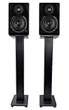 Rockville APM6B V2 Bundle: Pair 6.5-in 400W Peak/100W RMS Active Powered Studio Monitor Speakers-Black, Pair of RHTSB 36-in Bookshelf Speaker Stands, 2-Items