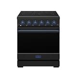 30 Inch Professional Electric Range with Precision Knob Control in Black and Blue | Gordon Ramsay Series