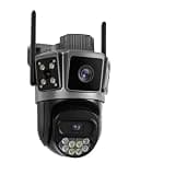 OCRLVZFYQGMK 10MP 5G Hz House Camera Security Motion Detection AI Custom Alarm Sound Dual Lens PTZ Camera(UK Plug,WiFi 5G Add 64G)