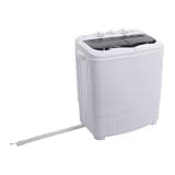 Compact 14.3l Twin Tub Washer & Dryer Combo – Semi-Automatic 8l Washer, 7l Spinner, Ideal for Apartments, Dorms, Rvs, with Drain Pump & Timer Control
