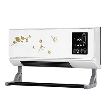 iumLeap 2000W Wall-Mounted Space Heater & Air Conditioner Fan - Waterproof Heating & Cooling for Room & Bathroom - Remote Control with Timer - Electric Heater, 2000w-Gold