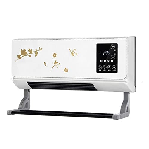 iumLeap 2000W Wall-Mounted Space Heater & Air Conditioner Fan - Waterproof Heating & Cooling for Room & Bathroom - Remote Control with Timer - Electric Heater, 2000w-Gold