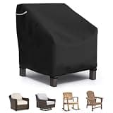 STARTWO Patio Outdoor Chair Covers, Outdoor Furniture Covers Waterproof adapter for Lawn Lounge Seat, Wicker, Swivel, Adirondack, Rocking Chairs, 1 Pack 32"L x 37" W x 36"H inch, Black