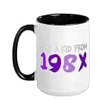 Purple Just A Kid From 198X Purple Graphic Ceramic Mug, Black/White, 15oz