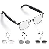 QJF Smart Glasses for Men & Women with Photochromic Lenses, Bluetooth 5.3, Polarized, Blue Light Blocking, Open-Ear Speakers, Lightweight for Driving