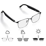 QJF Smart Glasses for Men & Women with Photochromic Lenses, Bluetooth 5.3, Polarized, Blue Light Blocking, Open-Ear Speakers, Lightweight for Driving