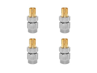 BJDZ 50 Ohm 4 Pcs SMA Male to SMA Female Quick Plug-in Radio Adapter, Stainless Steel Body, 0-18GHz, for Test Equipment, WiFi Router, Drone