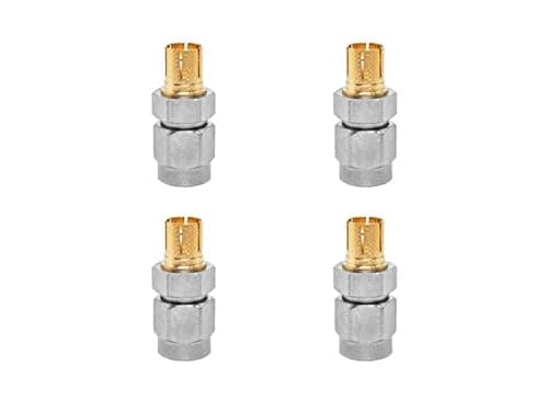 BJDZ 50 Ohm 4 Pcs SMA Male to SMA Female Quick Plug-in Radio Adapter, Stainless Steel Body, 0-18GHz, for Test Equipment, WiFi Router, Drone