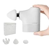 Mini Massage Gun, Portable Deep Tissue Muscle Massager with 4 Heads, Adjustable Speed & Pressure, Quiet Powerful Motor, Rechargeable Handheld Percussion Massager for Neck, Shoulder, Back & Legs Gray