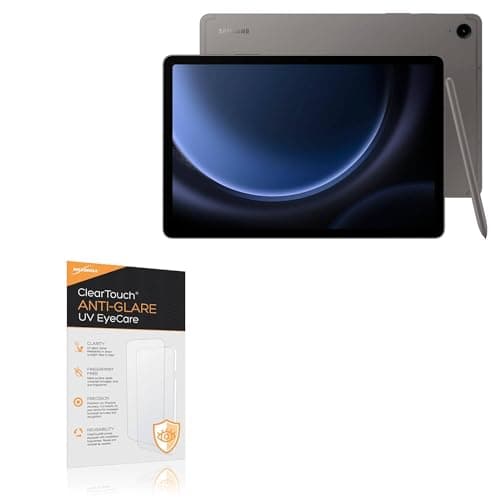 BoxWave Screen Protector Compatible With Samsung Galaxy Tab S9 FE - ClearTouch Anti-Glare Anti-UV EyeCare (2-Pack), Filters out Harmful Blue Light Reduce Fatigue