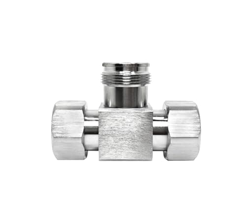 BJDZ 50 Ohm T-Style 4.3-10 L20 Female to Male to Male RF Adapter for Telecom and Test Devices