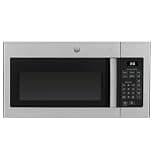 GE 30" Over-the-Range Microwave, 1.6 Cu. Ft., 1000 Watts, 300 CFM Hood Vent, LED Lighting, Auto Defrost, Easy Mount Install, Stainless Steel, JVM3160RFSS