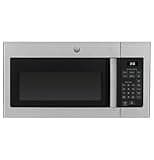 GE 30" Over-the-Range Microwave, 1.6 Cu. Ft., 1000 Watts, 300 CFM Hood Vent, LED Lighting, Auto Defrost, Easy Mount Install, Stainless Steel, JVM3160RFSS