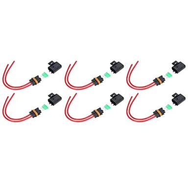 6Pcs Inline Holder, 30A Blade Holder with IP66 Rating, 12AWG Wiring Harness for Boat Car Marine Vehicle Electrical Systems, ABS PVC Construction