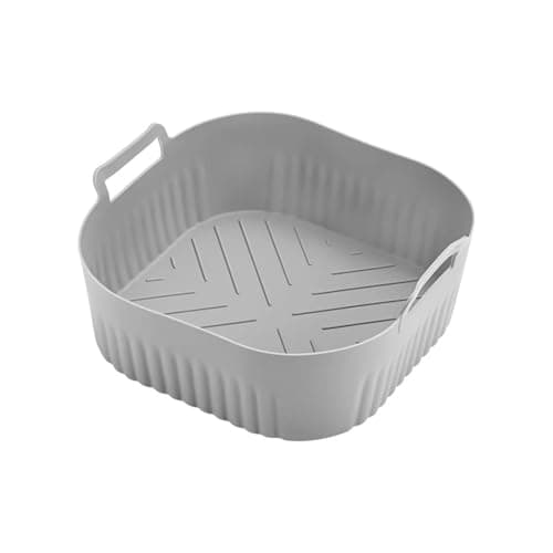 20cm/7.87inch Square Reusable Air Fryer Silicone Liners Silicone Basket 4.2L,Compatible For Philips,NA299 Accessoires Easy To Clean(Grey)