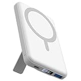 AOGUERBE for MagSafe Portable Charger, 10000mAh Magnetic Power Bank 22.5W Fast Charging, Mini Battery Pack Wireless with LED Display&Foldable Stand for iPhone 17/16/15/14/13/12 Series (Polar White)