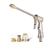 Garden Hose Nozzle High Pressure, 360 Rotating Water Sprayer, Heavy Duty Hose Attachment for Car Washing, Patio, Yard, Garden Cleaning (Gold-D)