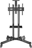 SDdPulse Mobile TV Cart TV Stand for 32 70 Inch LED Plasma Flat Panel Screen TVs Height Adjustable with Tray Holds Up to 170 Lbs TV Mount Stand for Large Screens.