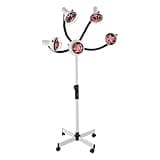 5-Head Infrared Hair Dryer Lamp, Salon Heat Lamp with Adjustable Height 44-53″ & 104-176℉, 750w Perming/Dyeing Heater on Wheels, for Beauty Salon, Barbershop, Home Use – White