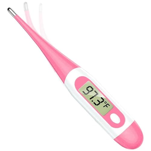 Basal Thermometer for Adults with 10 Seconds Fast Reading, Digital Thermometer (Pink+Pink)