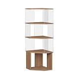 WANGHAI2024M Bookcases Multi-Purpose Acrylic and Wooden 4-Tier Bookshelf Storage Shelving for Living Room Corner
