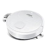 Robot Vacuum Cleaner, 60-Min Runtime, Compact Design, Powerful Suction, Low Noise, Ideal for Pet Hair and Hard Floors (White)