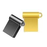 2 Pack SUNKANGKIE 4GB Mini USB 2.0 Flash Drive Gold & Black Small Size Metal Thumb Drive with Keychain Loop – A+ Grade Chip – Stable Transfer(Gold & Black,4GB)