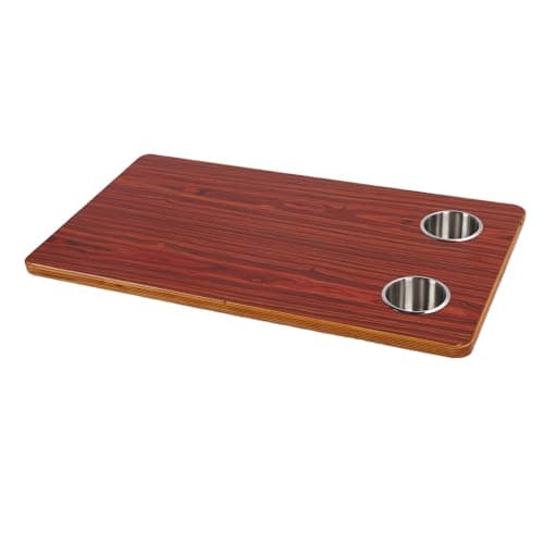 aqxreight RV Tabletop 27 56x15 75x0 79in Rectangular Wood Boat Desktop Panel with 2 Stainless Steel Cup Holders for Trailer Motorhome Yacht Boat Deck Way to Keeping and a RV TabletopRV