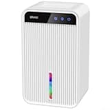 Electric Dehumidifier for Bedrooms and Bathrooms, Compact Size with 1.1L Capacity, Quiet at 32 dB, Energy Saving Auto Shutoff for Home Use (British regulations)