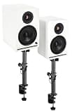 Rockville APM6W v2 Bundle: 6.5 in 400W Peak 100W RMS Active Powered Studio Monitor Speakers, DMS75 Desk Clamp Monitor Stands 15 Degree Tilt, USB, Bluetooth 5.3, 2 Items