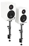 Rockville APM6W v2 Bundle: 6.5 in 400W Peak 100W RMS Active Powered Studio Monitor Speakers, DMS75 Desk Clamp Monitor Stands 15 Degree Tilt, USB, Bluetooth 5.3, 2 Items