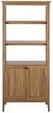 SAFAVIEH Furniture - Quinta Etagere - Oak - 3-Shelf Bookcase with 2-Door Cabinet Storage - Modern Design for Living Room, Home Office & Bedroom, 31.5" W x 17.7" D x 70.9" H (ETG3102B)