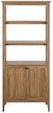SAFAVIEH Furniture - Quinta Etagere - Oak - 3-Shelf Bookcase with 2-Door Cabinet Storage - Modern Design for Living Room, Home Office & Bedroom, 31.5" W x 17.7" D x 70.9" H (ETG3102B)