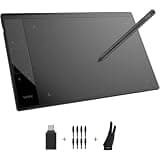 VEIKK A30 V2 Drawing Tablet 10x6 Inch Graphics Tablet with Unique Touch Gesture Pad, 8192 Pressure Battery-Free Pen, 4 Hotkeys, Compatible Windows Mac Android Linux - Beginner & Student Friendly