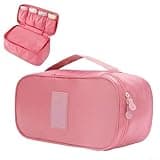 Sumsoctober Travel Bra Storage Bag with Classification Sections Portable Underwear Lingerie Swimwear Small Necessities Organizer(Red watermelon)