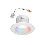 HALO 4 in Smart Wi-Fi Recessed LED Downlight Connected by WiZ Pro with SpaceSense Motion Detection, Dimmable, Full Color Changing, 600 Lumens, Wet Rated Ceiling Light - RL4069WZRGBWWHR