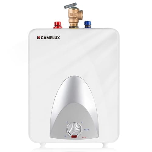 CAMPLUX Electric Mini Tank Water Heater 2.5 Gallons (ME25), Eliminate Time for Hot Water - Shelf, Wall or Floor Mounted, UL Listed